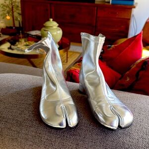 Silver boots size 7
